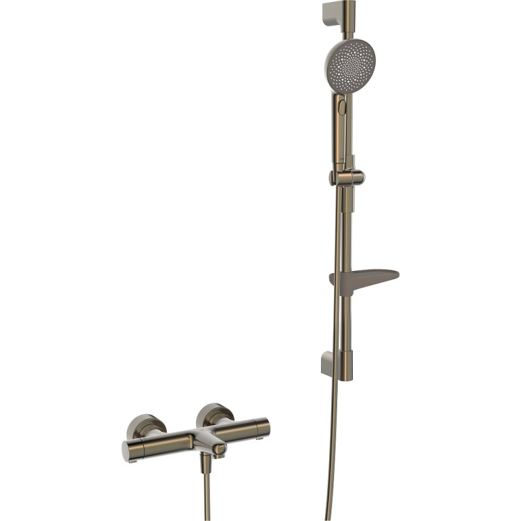 Vannas un dušas termostata maisītājs ORAS AURELIA ar dušas komplektu, matēta bronza 4749-81