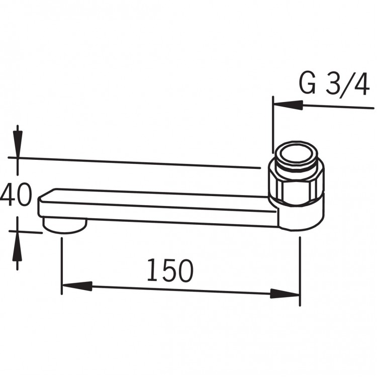 Jaucējkrāna izteka ORAS 15cm, 211215