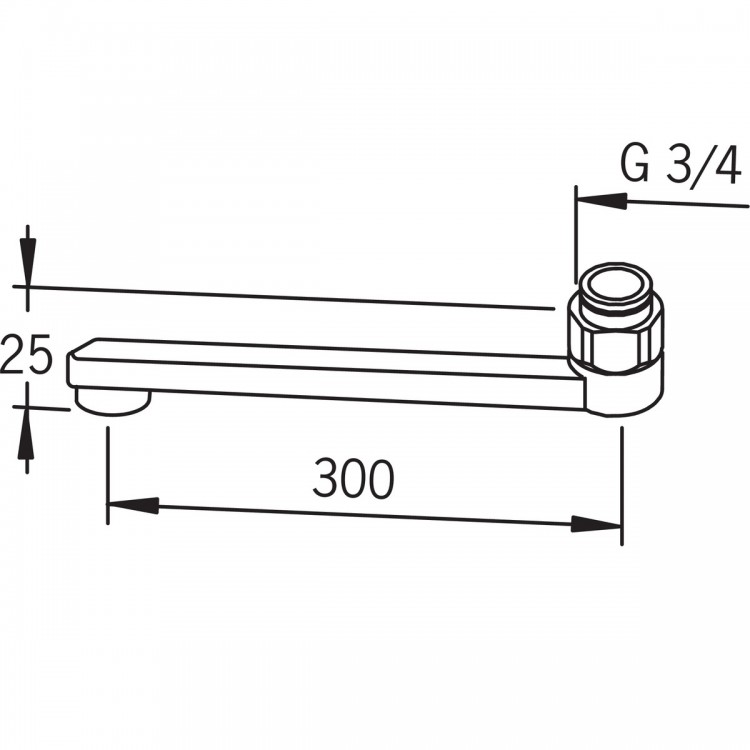 Jaucējkrāna izteka ORAS 30cm, 211230