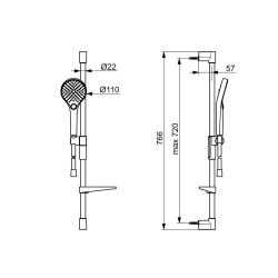 Dušas komplekts ORAS Optima Style 3 režīmi