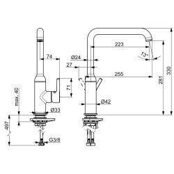 Virtuves izlietnes maisītājs Oras Optima Style, hroms