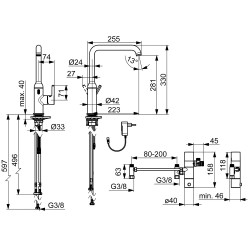 Virtuves izlietnes maisītājs Oras Optima Style Hybrid, 2230/9 V, Bluetooth, hroms
