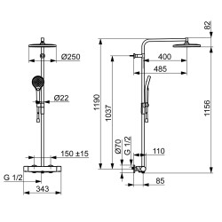 Dušas sistēma Oras Optima Style, hroms