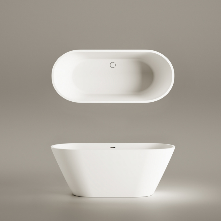 Brīvi stāvoša vanna PAA DECO NUDO 1600x725, silkstone, graphite