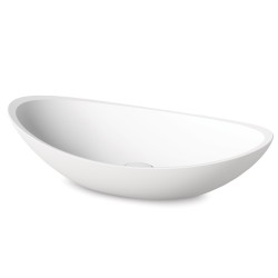 Vannas istabas uzliekamā izlietne PAA FELICE 690x375 mm, silkstone, balta