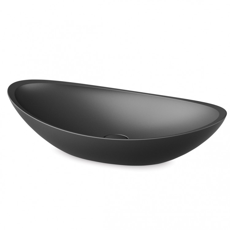 Vannas istabas uzliekamā izlietne PAA FELICE 690x375 mm, silkstone, graphite