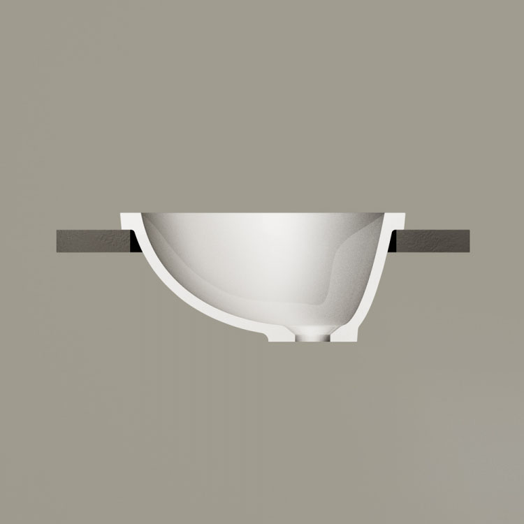 Vannas istabas iebūvējamā izlietne PAA OVO IN Silkstone 55x37cm, matte caffelatte