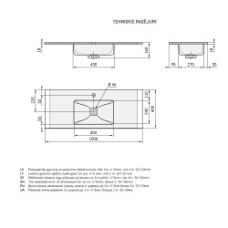 Vannas istabas izlietne PAA MINI LOTO 100x40cm, balta