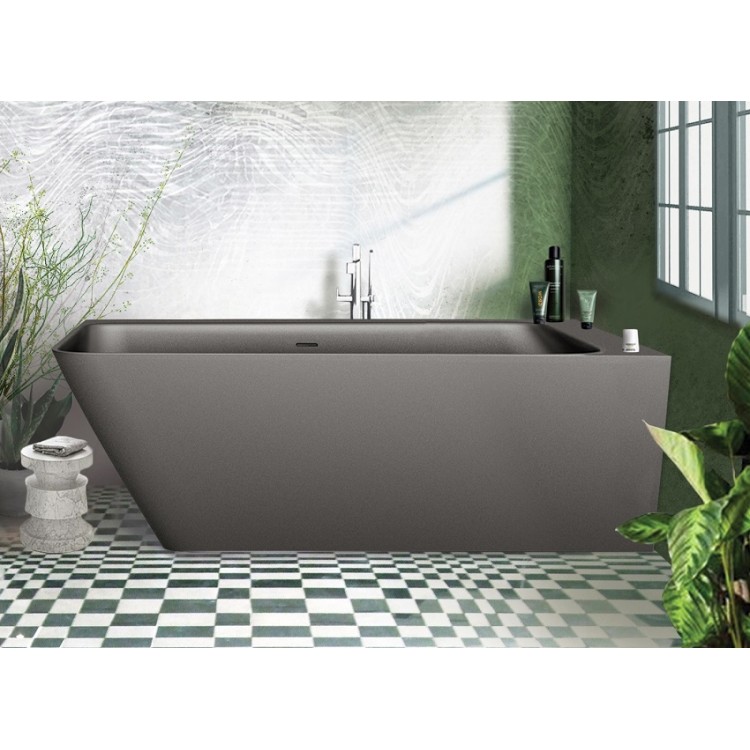 Stūra vanna PAA Silkstone QUADRO CORNER A 1600x750, graphite