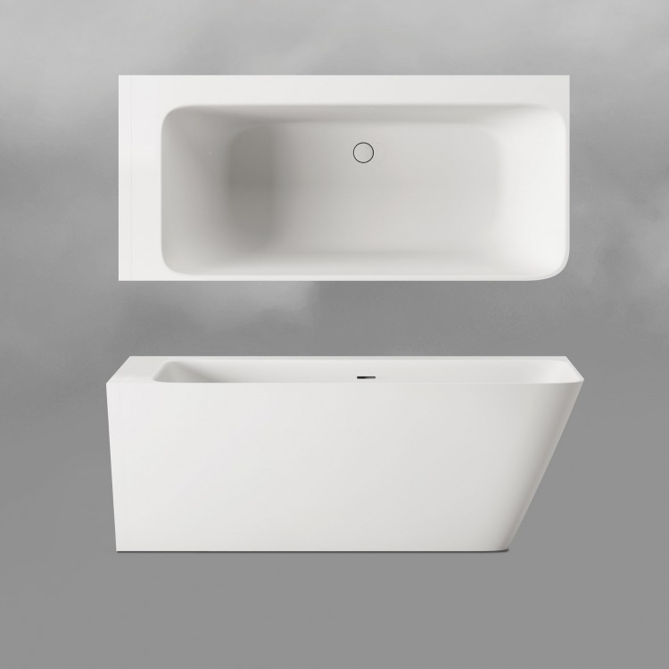 Stūra vanna PAA Sikstone QUADRO CORNER D 1600x750, Matte Caffelatte