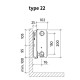 Tērauda paneļu apkures radiators PURMO VKO 22 200x1100
