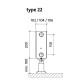 Tērauda paneļu apkures radiators PURMO VKO 22 200x1100