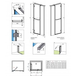 Dušas durvis Radaway Carena DWJ 100cm L/R