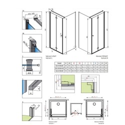 Dušas stūris kvadrātveida Radaway Eos KDJ-B 80x80
