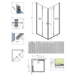 Dušas stūris kvadrātveida Radaway Eos KDD-B 100x100