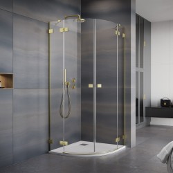 Dušas stūris pusapaļš Radaway Essenza Pro Brushed Gold PDD 100x100 cm