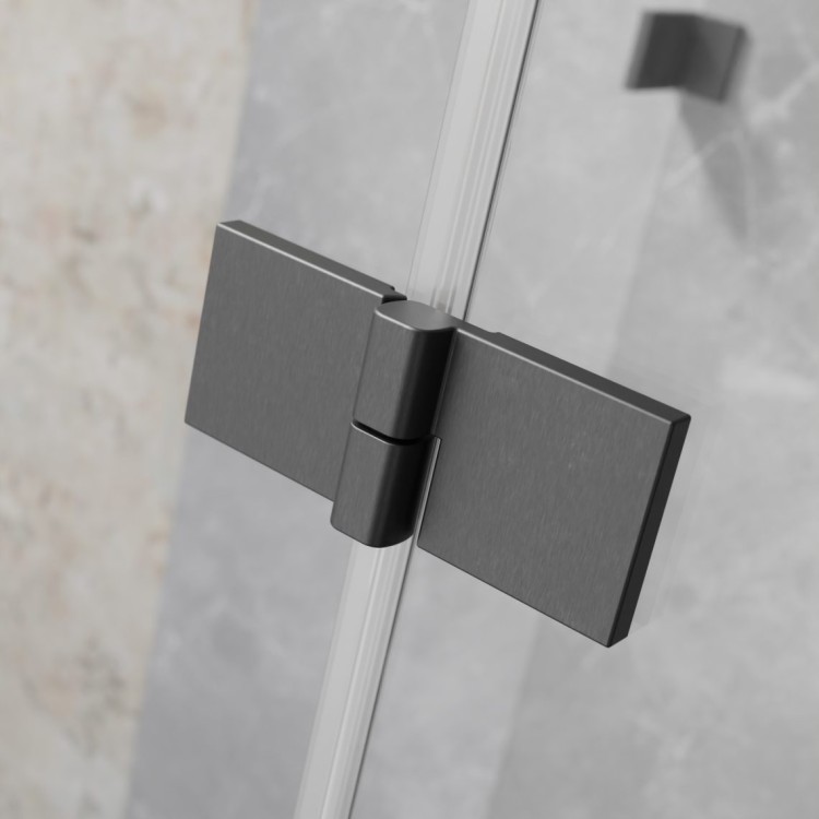 Dušas stūris pusapaļš Radaway Essenza Pro GunMetal PDD 90x90 cm