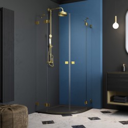 Dušas stūris pusapaļš Radaway Essenza Pro Gold PDD 80x80 cm