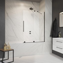 Vannas sieniņa ar bīdāmām durvīm Radaway Furo Black II PND R 110 cm