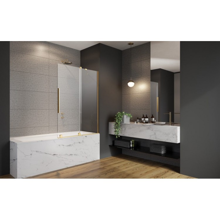 Vannas sieniņa ar bīdāmām durvīm Radaway Furo Gold II PND R 130 cm