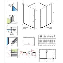 Dušas durvis bīdāmās Radaway FURO Black DWJ 100 L/R