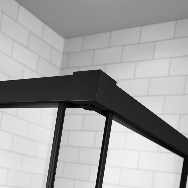 Dušas stūris kvadrātveida Radaway Idea Black KDD Factory 90x90cm