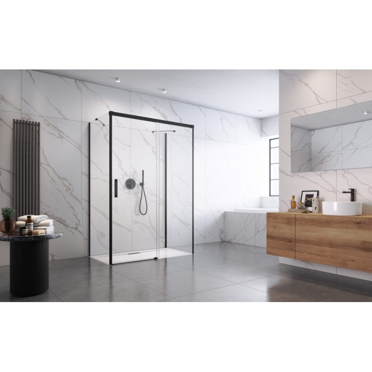 Dušas stūris taisnstūra Radaway Idea Black KDJ+S 90x100x90cm, 90/100R/90BL