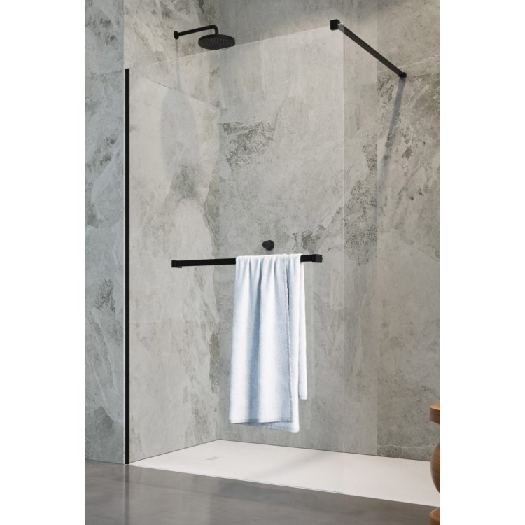 Dušas siena ar dvieļu turētāju Radaway MODO New Black II 850x2000mm