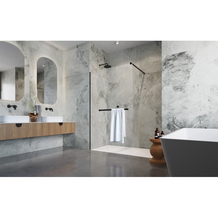 Dušas siena ar dvieļu turētāju Radaway MODO New Black II 850x2000mm