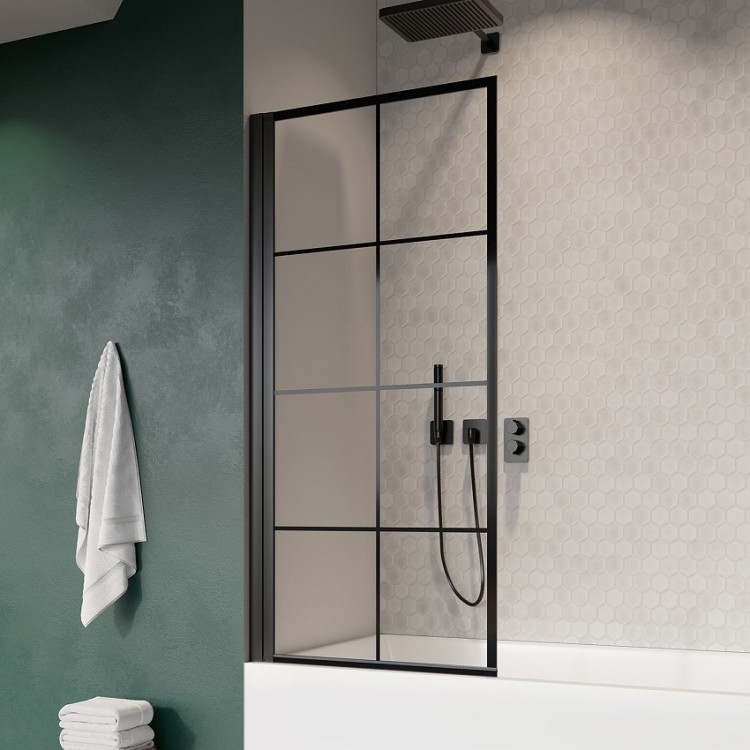 Vannas sieniņa Radaway NES Black Factory PNJ 70 cm