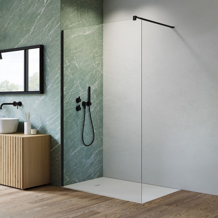 Dušas siena Radaway NES Black Walk-in II 800x2000mm, melns