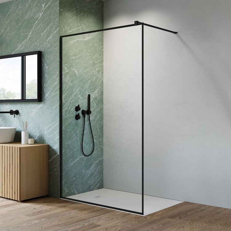 Dušas siena Radaway NES Black Frame Walk-in II 1100x2000mm, melns