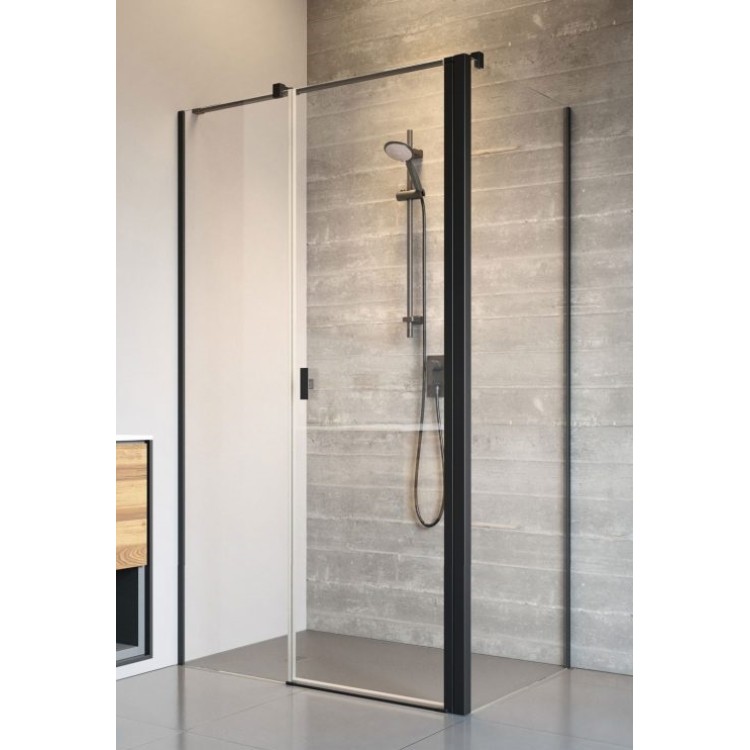Dušas stūris kvadrātveida Radaway NES KDS II Black ar krustveida atbalsta stieni 90Lx90cm