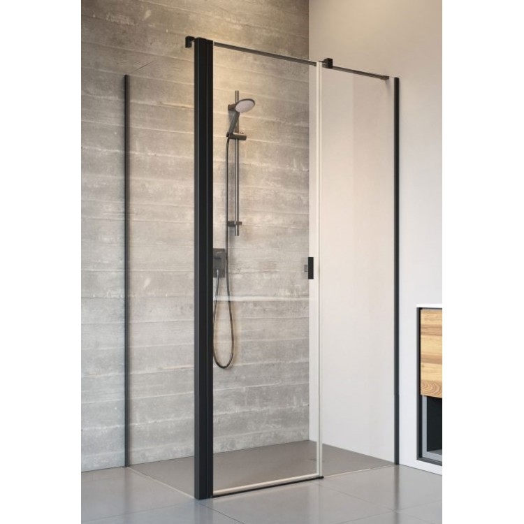 Dušas stūris kvadrātveida Radaway NES KDS II Black ar krustveida atbalsta stieni 90Rx90cm