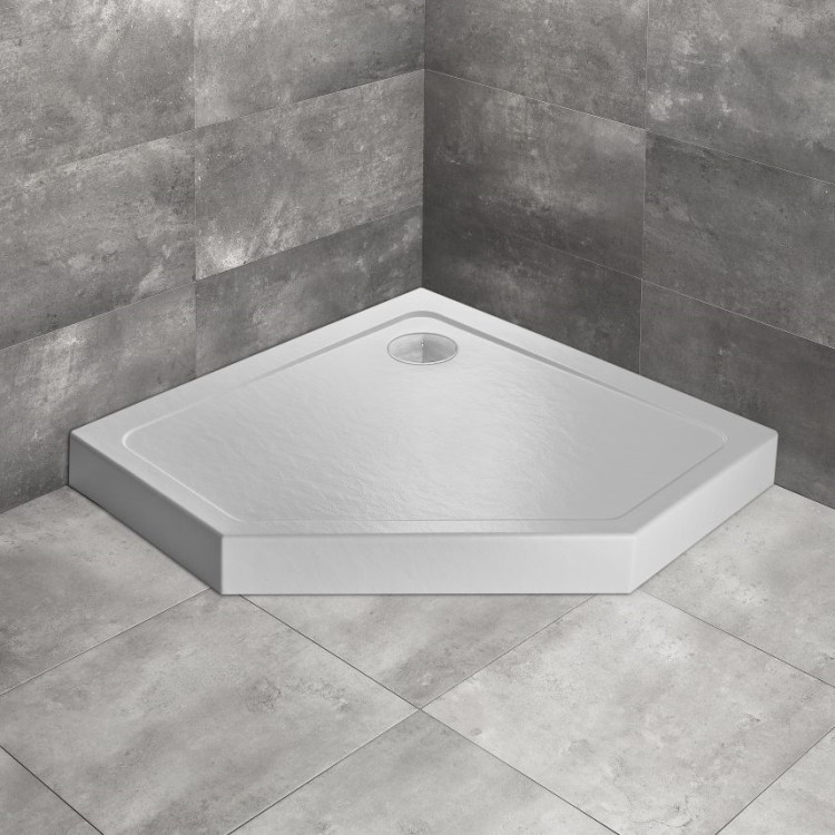 Dušas paliktnis piecstūru Radaway Doros PT Compact 90x90, balts akmens