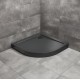 Dušas paliktnis pusapaļš Radaway Doros A Compact 90x90, melns akmens