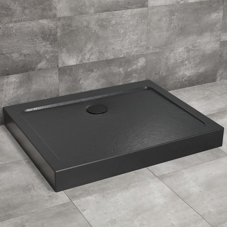 Dušas paliktnis taisnstūra Radaway DOROS D Compact 130x90cm, melns akmens