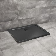 Dušas paliktnis taisnstūra Radaway DOROS D 100x80cm, melns akmens