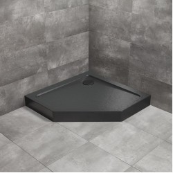 Dušas paliktnis piecstūru Radaway Doros PT Compact 100x100, melns akmens