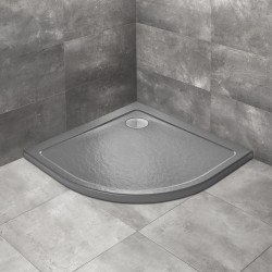 Dušas paliktnis pusapaļš Radaway Doros A 90x90, antracīts akmens