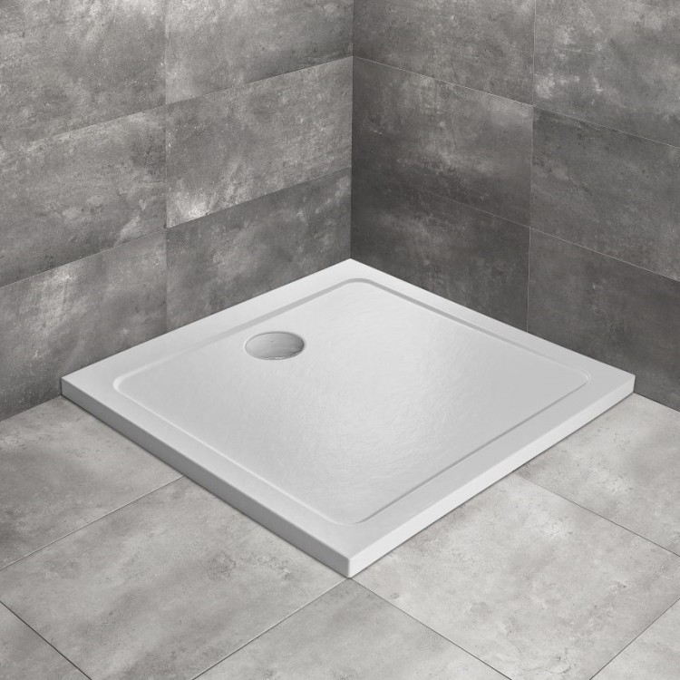 Dušas paliktnis kvadrātveida Radaway DOROS C 90x90cm, balts akmens