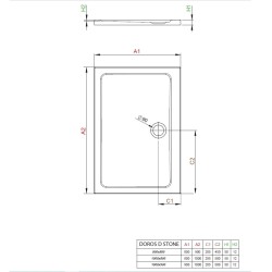 Dušas paliktnis taisnstūra Radaway DOROS D 100x80cm, balts