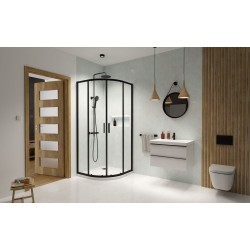 Dušas stūris pusapaļš Radaway Premium Pro Black PDD 100x100 cm