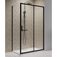 Dušas stūris taisnstūra Radaway Premium PRO Black KDJ+S 120Rx80 cm