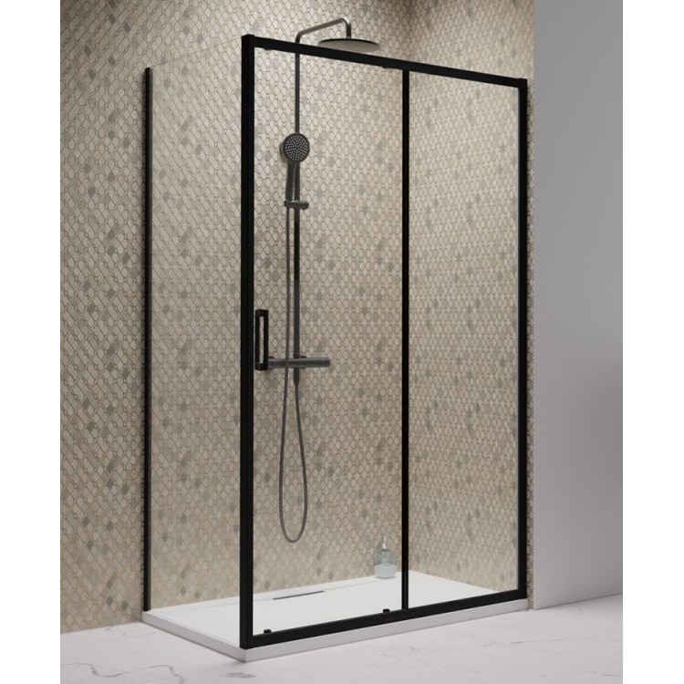 Dušas stūris taisnstūra Radaway Premium PRO Black KDJ+S 100Rx90 cm
