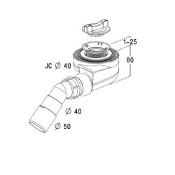 Dušas sifons Radaway D50 Giaros, 5SL1