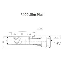 Dušas sifons Radaway D90 R400 Black Slim