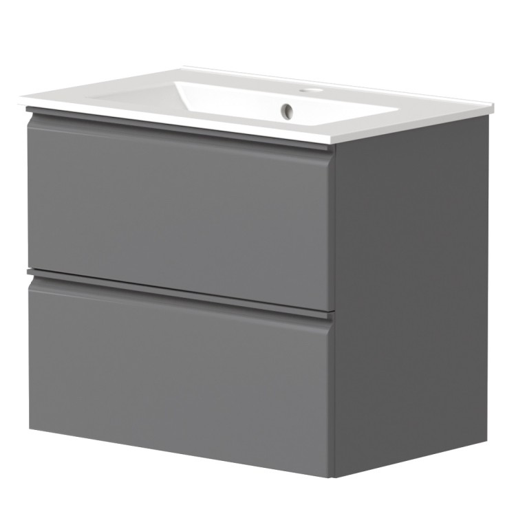 Vannas istabas skapītis ar izlietni Raguvos Baldai COSMOS 61cm, pelēks matēts