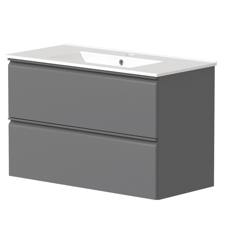 Vannas istabas skapītis ar izlietni Raguvos Baldai COSMOS 81cm, pelēks matēts