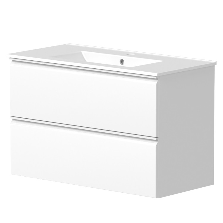 Vannas istabas skapītis ar izlietni Raguvos Baldai COSMOS 81cm, balts matēts